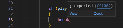 semi colon error in code